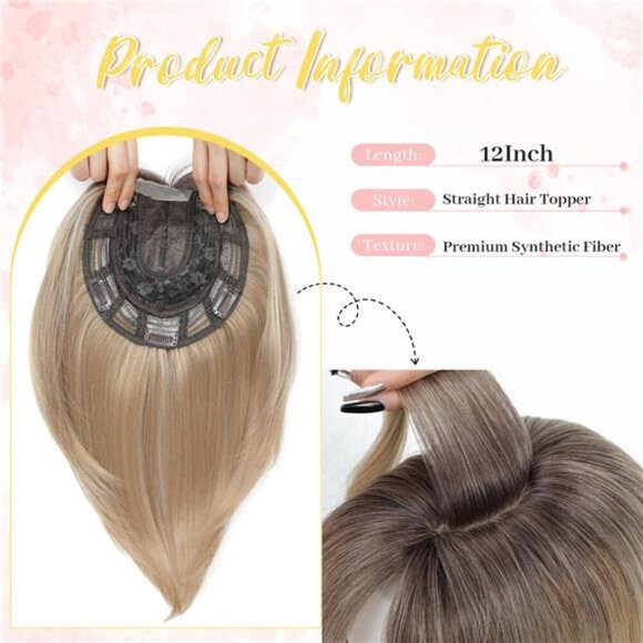 12 Inch Hair Topper for Women with Thinning Hair, 6.5\